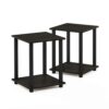 Furinno Simplistic End Table Set, Espresso/Black (2-Pack)