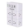 Surge Protector USB Outlet Extender - POWSAV 8-Outlet Splitter and 4 USB Ports