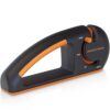Orange Ninja Knife Sharpener - 4-Stage Adjustable Manual Kitchen Knife Sharpeners by Sharp Pebble