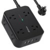 Power Strip Surge Protector - 8 Outlets with 4 USB Ports (1 USB C), 5FT Extension Cord