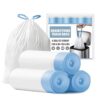 Small Trash Bags 4 Gallon - Drawstring, Tear-Free, Unscented, Bathroom Trash Bags, 57 Count