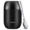 DaCool Insulated Lunch Container - 16 oz Stainless Steel Vacuum Bento Hot Lunch Box for Kids - Leak Proof Hot Cold Food - Black