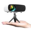 Mini Projector for iPhone, ELEPHAS 2024 Upgraded 1080P HD Projector, 8000L Portable Projector with Tripod, Movie Projector Compatible with Android/iOS/Windows/TV Stick/HDMI/USB