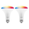 SYLVANIA Bluetooth Mesh LED Smart Light Bulb, One Touch Set Up, BR30 65W Replacement, E26, RGBW Full Color & Adjustable White, Works with Alexa - 2 PK