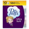 Puffs Ultra Soft Non-Lotion Tissues (10 Cubes, 56 Tissues Per Box)