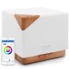 ASAKUKI Smart WiFi Essential Oil Diffuser, Alexa and Google Home Compatible, 700ml Ultrasonic Diffuser with App Control, 7 LED Colors