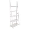 Amazon Basics 5-Tier Ladder Bookshelf Organizer, White, 14 x 24.8 x 70.1 in