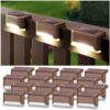 DenicMic 16 Pack Solar Fence Post Lights for Outdoor Pathway (Warm White)