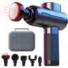RENPHO Active Massage Gun - Heat, Percussion Muscle Massage Gun for Athletes - Handheld Deep Tissue Massager, 3200rpm, 5 Massage Heads, 5 Speeds - Carry Case Included - Body Muscle Massager Gun - Light Black