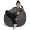 Sofa Sack - Plush Memory Foam Bean Bag Chair - Microsuede Cover - Charcoal 3'