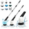 Keimi Electric Spin Scrubber with 8 Brush Heads and Adjustable Handle