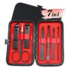 Manicure Set for Men - 7 in 1 Travel Nail Kit - Black