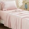 Bedsure Cooling Bamboo Sheets Set, Twin Size, Pink