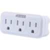 GE 3-Outlet Extender Wall Tap with Guide Light, White