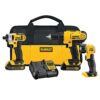 DEWALT 20V MAX Cordless Drill Combo Kit, 3-Tool, Black/Yellow