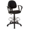 Boss Ergonomic Drafting Chair with Loop Arms, Black