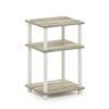 Furinno 3-Tier End Table / Side Table / Night Stand, Sonoma Oak/White