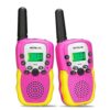 Retevis RA18 Kids Walkie Talkies, 22 CH, Long Range, Flashlight, Girls Birthday Gifts, Pink 2 Pack