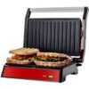 OVENTE Electric Panini Press Grill and Sandwich Maker - Red