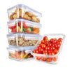 Glass Food Storage Containers with Leakproof Locking Lids - 10-Piece Stackable Set by NutriChef