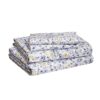 Amazon Basics Microfiber Bed Sheet Set - Queen, Blue Floral