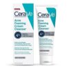 CeraVe Acne Foaming Cream Cleanser | Acne Treatment Face Wash with 4% Benzoyl Peroxide, Hyaluronic Acid, and Niacinamide | Cream to Foam Formula | Fragrance Free & Non Comedogenic | 5 Oz