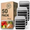WGCC Meal Prep Containers, 32oz 50 Pack, Extra-thick Food Storage Containers with Lids