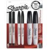 SHARPIE Permanent Markers Variety Pack, Black, 6 Count