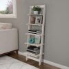 Lavish Home 5-Tier Ladder Bookshelf - White