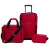 Travelers Club Red Expandable Luggage Set, 3-Piece (Dopp/Tote/20)