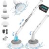 Electric Spin Scrubber Kh8 with Cordless Shower Scrubber, 4 Replacement Head, Dual Speed, Extension Arm for Bathroom Cleaning