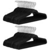 Amazon Basics Slim Velvet Suit Hangers, Pack of 100, Black/Silver