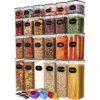 Skroam 24 Pack Airtight Food Storage Containers with Lids - BPA Free, Plastic Canister Set for Kitchen Pantry Organization and Storage