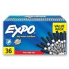 EXPO Fine Tip Dry Erase Markers, Black, 36-Count