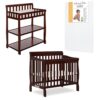 Dream On Me Nursery Essentials Bundle with Aden Convertible Mini Crib, Ashton Changing Table, and Sunset 3” Extra Firm Portable Crib Mattress