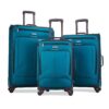 American Tourister Pop Max Softside Luggage Set with Spinner Wheels, Teal, 3-Piece (21/25/29)