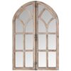 Stone & Beam Farmhouse Wooden Arched Multipanel Mirror, Dark Stain, 24" x 1.25"