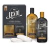 Lexol Leather Care Kit: Conditioner and Cleaner, for Car Leather, Furniture, Shoes, Bags, Accessories - Trusted Since 1933, Quick & Easy 2-Step Regimen, 16.9 oz Bottles + 2 Sponges, Black