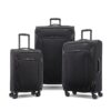 American Tourister 4 KIX 2.0 Softside Expandable Luggage with Spinners, Black, 3PC (CO/MED/LG)