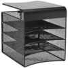 Safco 4-Tray Underdesk Hanging Organizer - Black