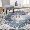 Home Dynamix Premium Sakarya Traditional Medallion Border Area Rug, Midnight Blue, 5'2
