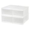 IRIS USA 7 Qt. Stackable Storage Drawers, Small, 4 Pack, White