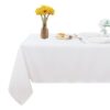 Rectangle Tablecloth 60x84 inch - Stain/Wrinkle Resistant, Washable Polyester - White