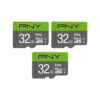 PNY 32GB Elite microSDHC Memory Card 3-Pack - 100MB/s, Full HD