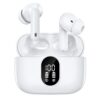 Wireless Ear Buds Bluetooth Headphones with LED Power Display - White