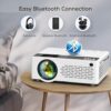 TMY Mini Projector, Upgraded 9500 Lumens Bluetooth Projector with 100" Screen, 1080P Full HD Portable Projector