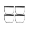 S'well Prep Food Glass Bowls - Set of 4, 12oz - Leak-Resistant Pop-Top Lids