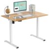 Flexispot Standing Desk 48x24 Inches Electric Height Adjustable Stand up Desk - White Frame with Maple Desktop