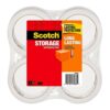 Scotch Storage Packaging Tape, 1.88" x 54.6 yd, Weather Resistant, Clear, 4 Rolls