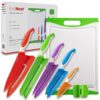 EatNeat 12-Piece Knife Set with Protective Sheaths, Cutting Board, and Sharpener
